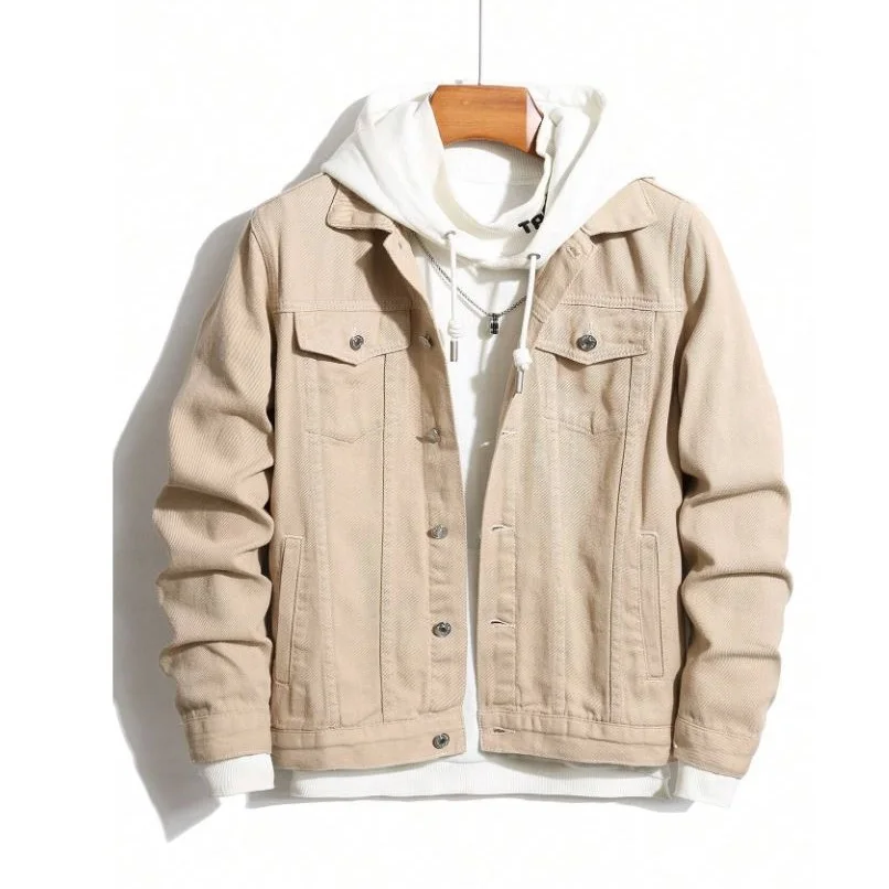 High Quantity and low price direct factory manufactured Wind breaker Fashion Denim Varsity Vintage Work Coats Jacket