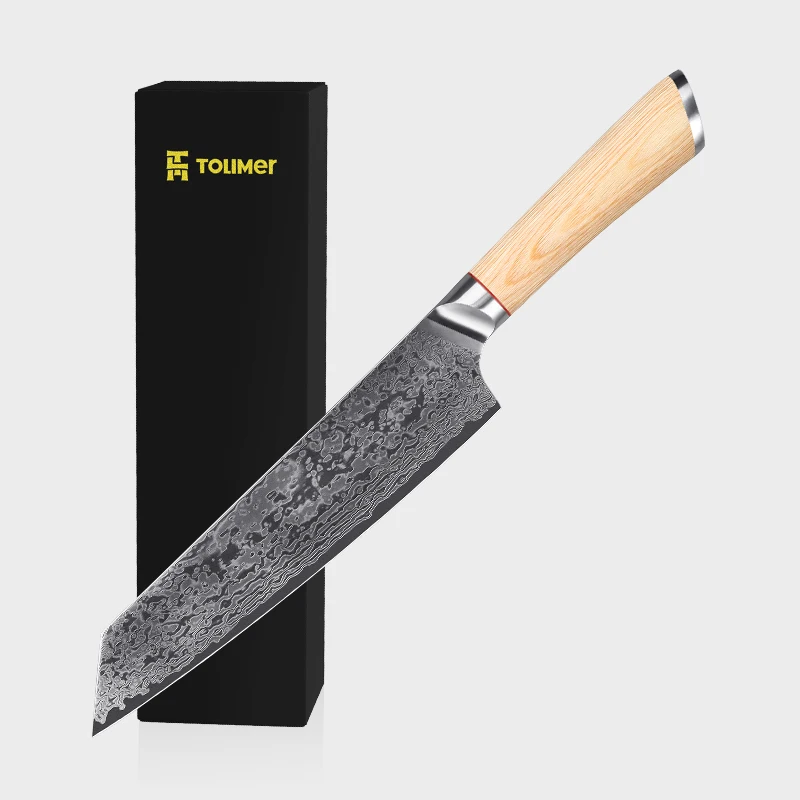 OEM Damascus Slicing Chef Knife With Wood Handle 67 Layers 10cr15Mov Steel 8 Inch Kitchen Knives