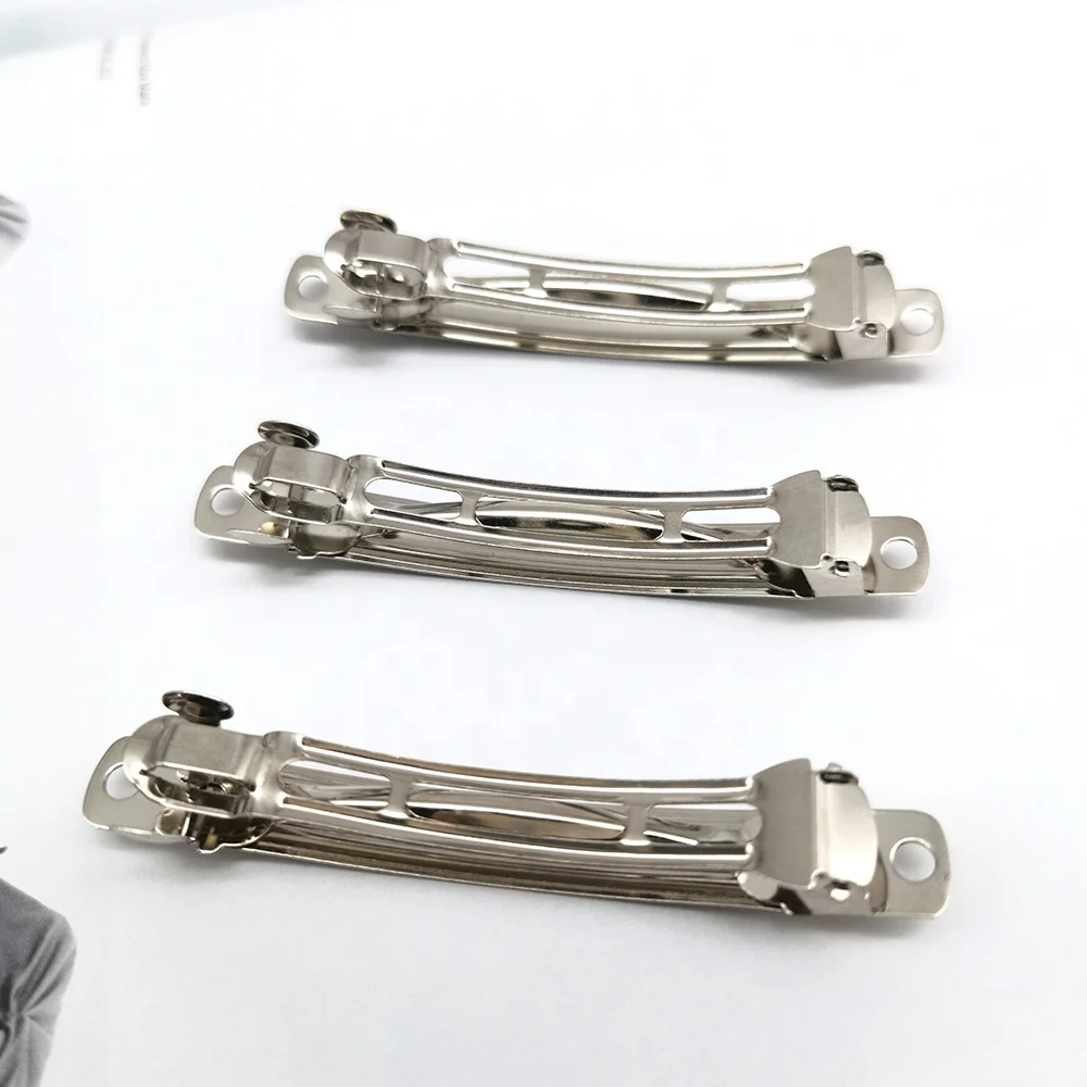 8cm Silver Metal French Barrette Hair Clips Wholesale for Hair Clip DIY