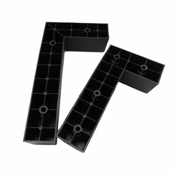 Popular L Type Leg Black Square Plastic Cabinet Strong Support Furniture Leg Extenders Wood Grain Plastic Pvc Sofa Leg