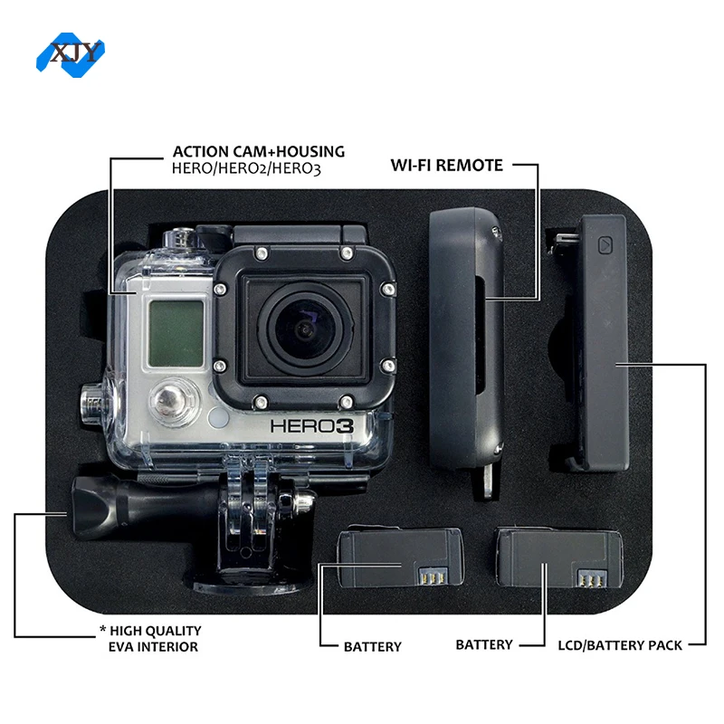 Carrying Case for Gopro Hero 4 Black Silver Hero+ LCD 3+ 3 2 -Complete Protection Your GoPro Camera 6.5x4.5x2.75 Inch