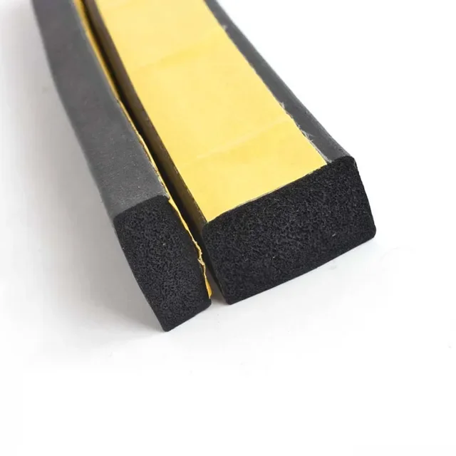 Black EPDM Foam Sponge Electrical Cabinet Door Rubber Seal Strip