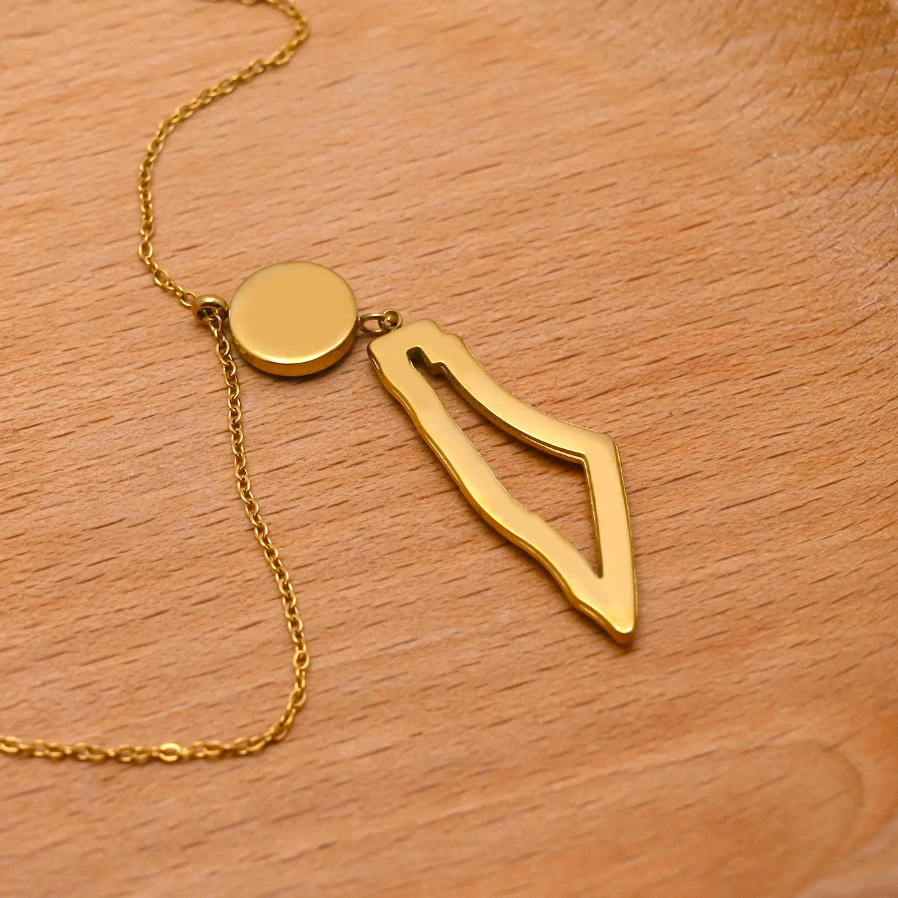 New Zircon Eye Palestine Necklace Islamic Jewelry 316l Stainless Steel PVD 18k Gold Plated Shiny Arabia Map Pendant Necklace