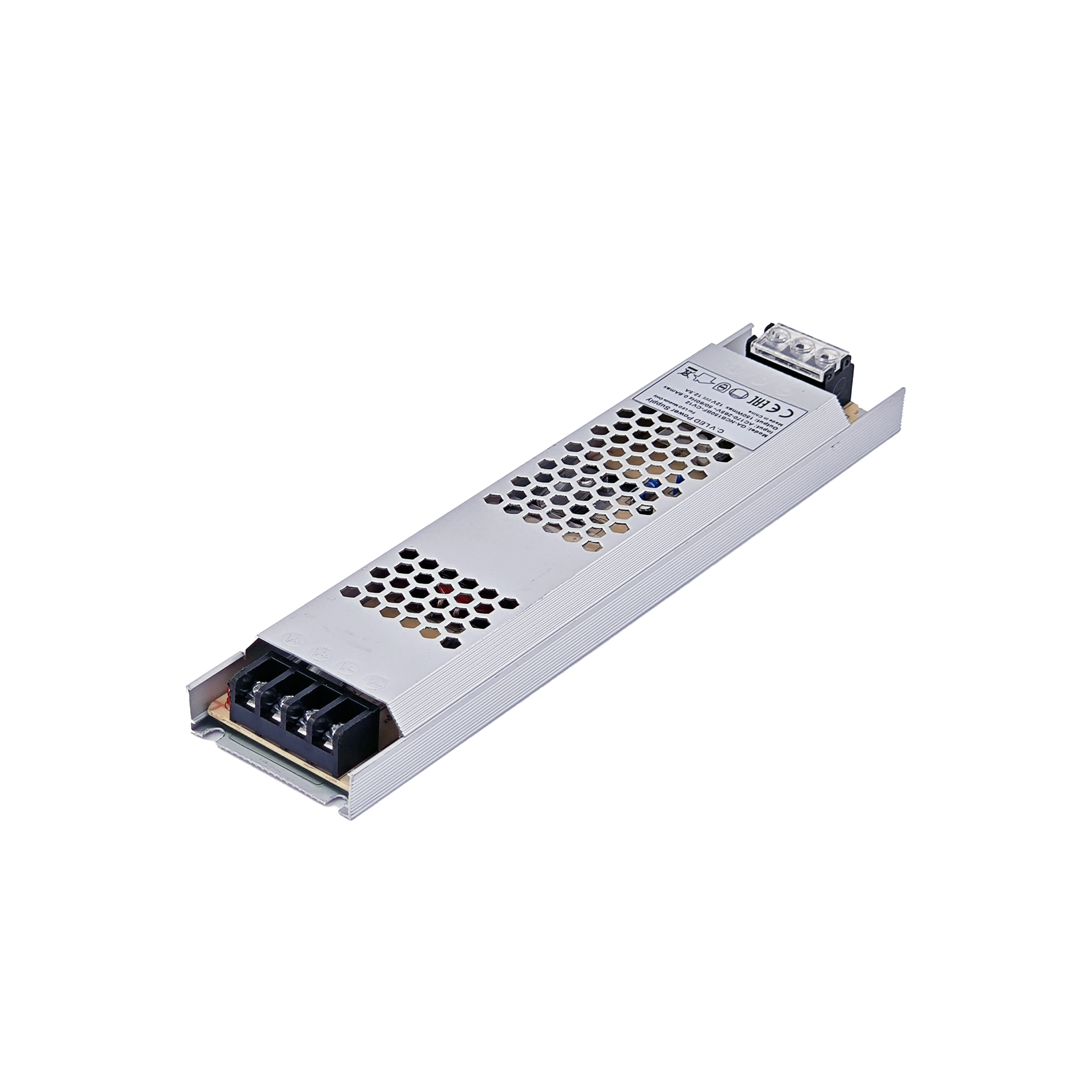 200w 24v Power Supply Led Strip Driver Ultra thin IP20 Metal shell with on/off switch for indoor Flicker Free