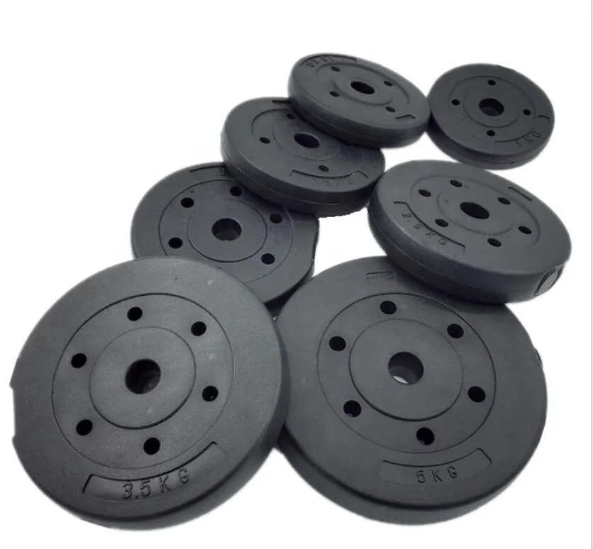 Factory Hot Sale Barbell Weight Plates Cement Empty Concrete Barbell Plate Rubber Bumper Plate Cement Dumbbell