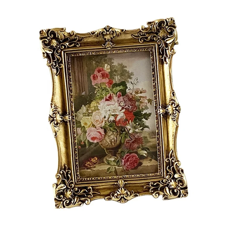 European-style American retro distressed photo frames table European ornaments picture mirror frames gift