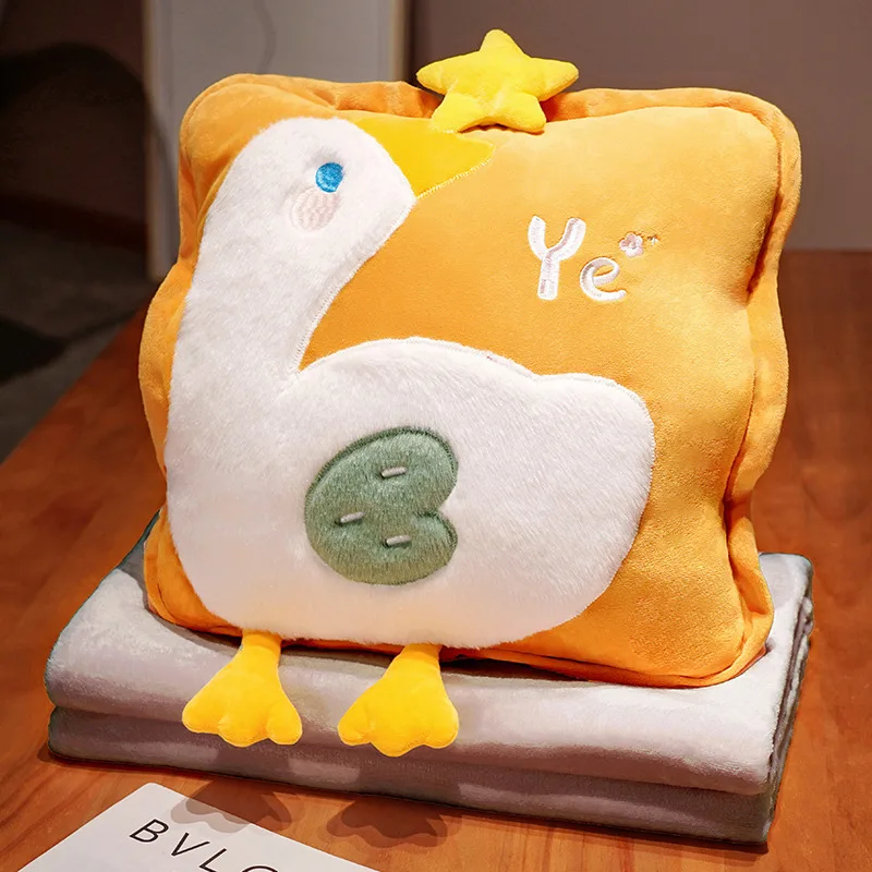 Cartoon Throw Pillow Blanket 3-in-1 Nap Pillow Office air Conditioning Blanket Cushion Hand Warmer Blanket