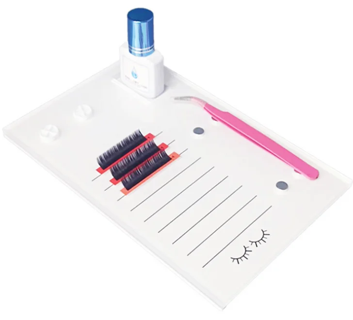 customized logo  lash tile eyelash extension tray glue holder grafting eyelash extension pallet