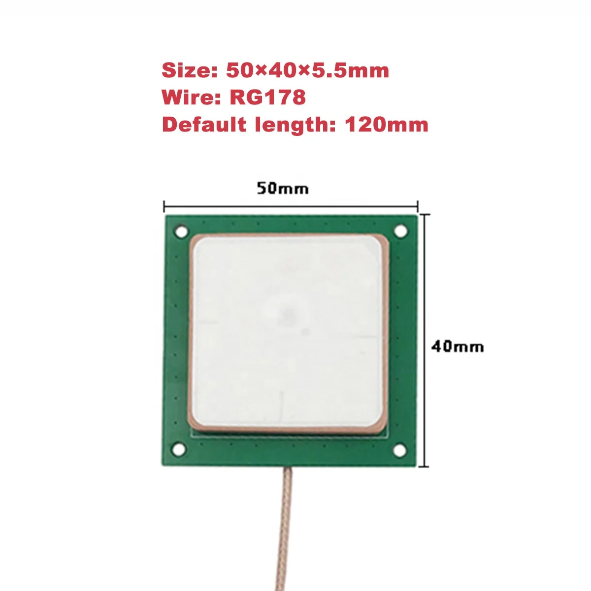 868M 915M RFID Ceramic Built-in Omnidirectional High Gain Antenna SMA Male IPEX Connector 12cm Cable RG178 50x40x5.5mm