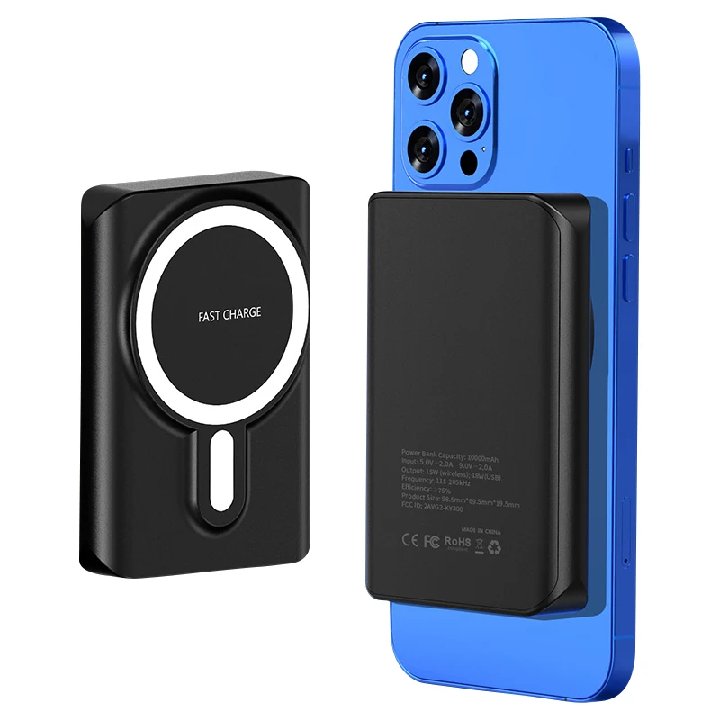 15W 20000mah magnetic USB wireless charger mobile portible power bank station for android and original iphone