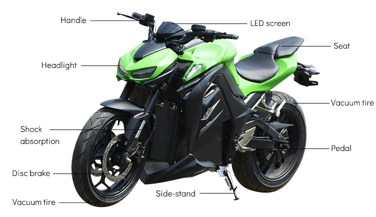 3000W Powerful Fast Speed Chopper Electric Motorcycle Cool E Scooter Electric Motorcycle for Young People