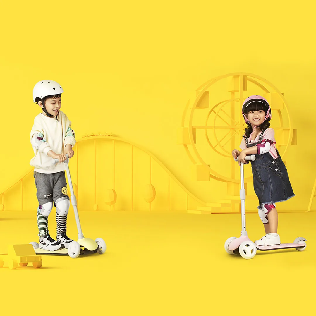 Xiaomi Mijia Миту 3-х колесный самокат для детей, детские ноги растут очень быстро, самокаты с регулировкой по высоте, со светодиодной подсветкой колеса Детский скейтборд