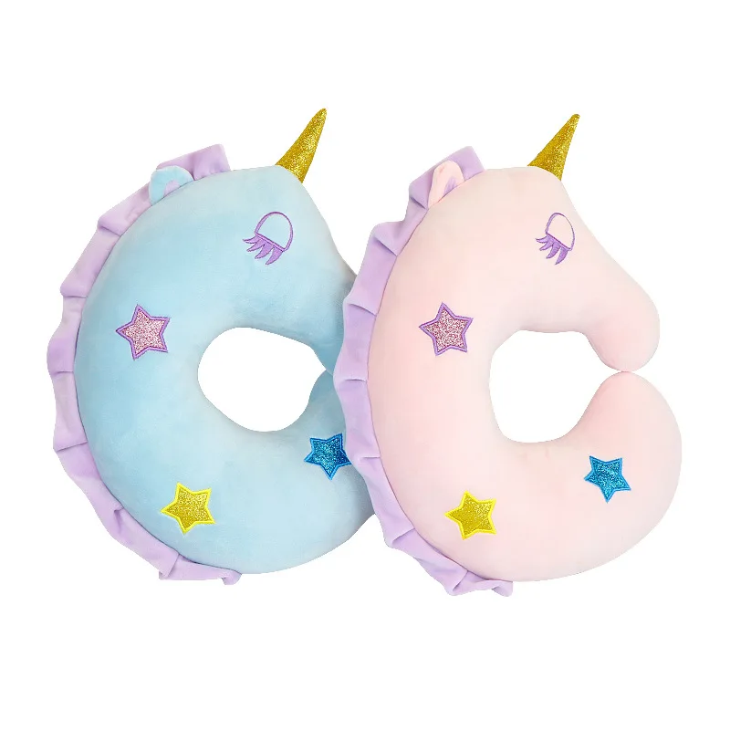 Soft Plush Animal Neck Pillow U Shape Unicorn Travel Pillow for Kids