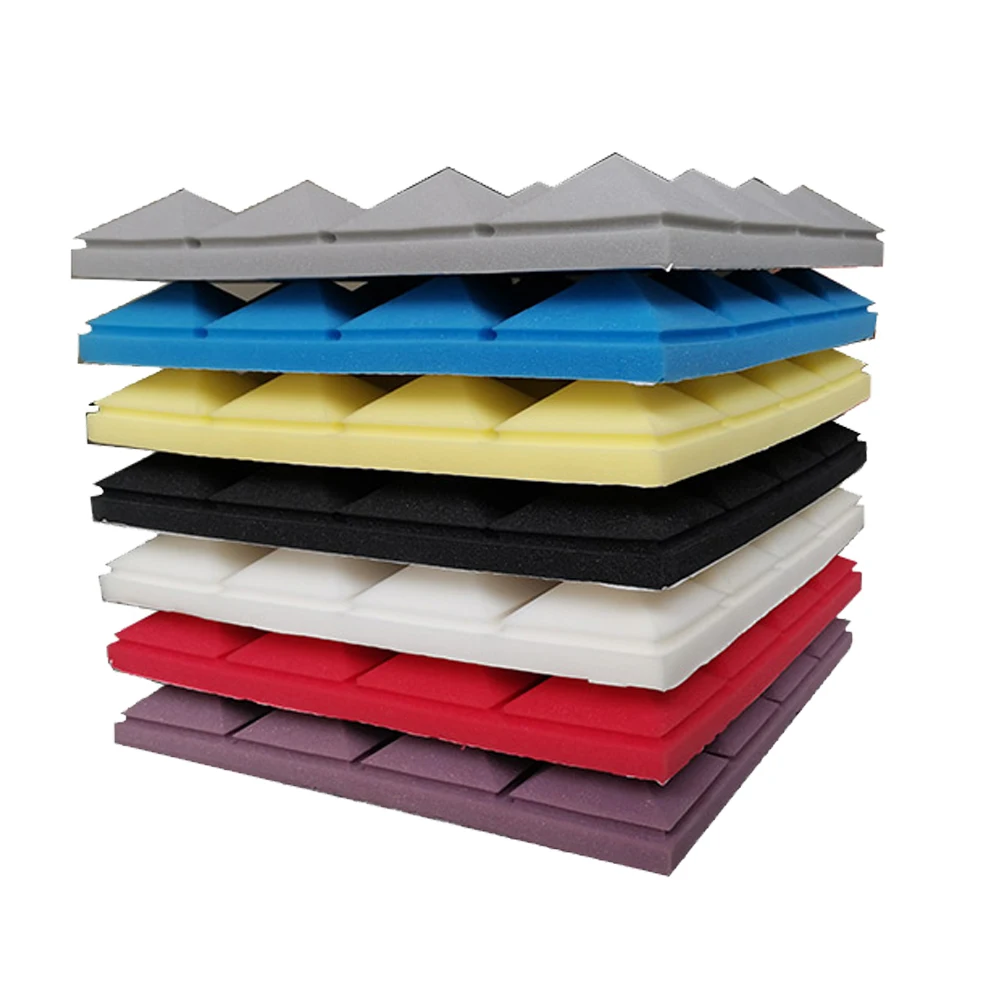 Новейшие акустические 50X50 см Pu звукоизоляционные пенопластовые панели в форме пирамиды