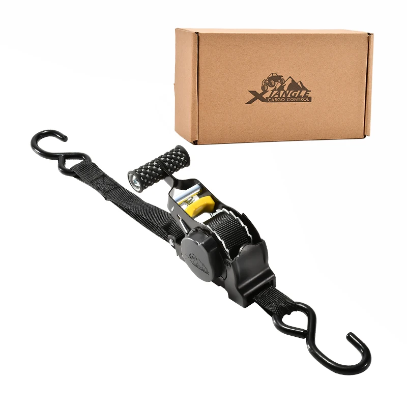 Dropshipping 25mm 10ft Automatic Strap 1500Lbs 700kgs Self Retracting Auto Retractable Ratchet Tie Down Strap with S Hooks