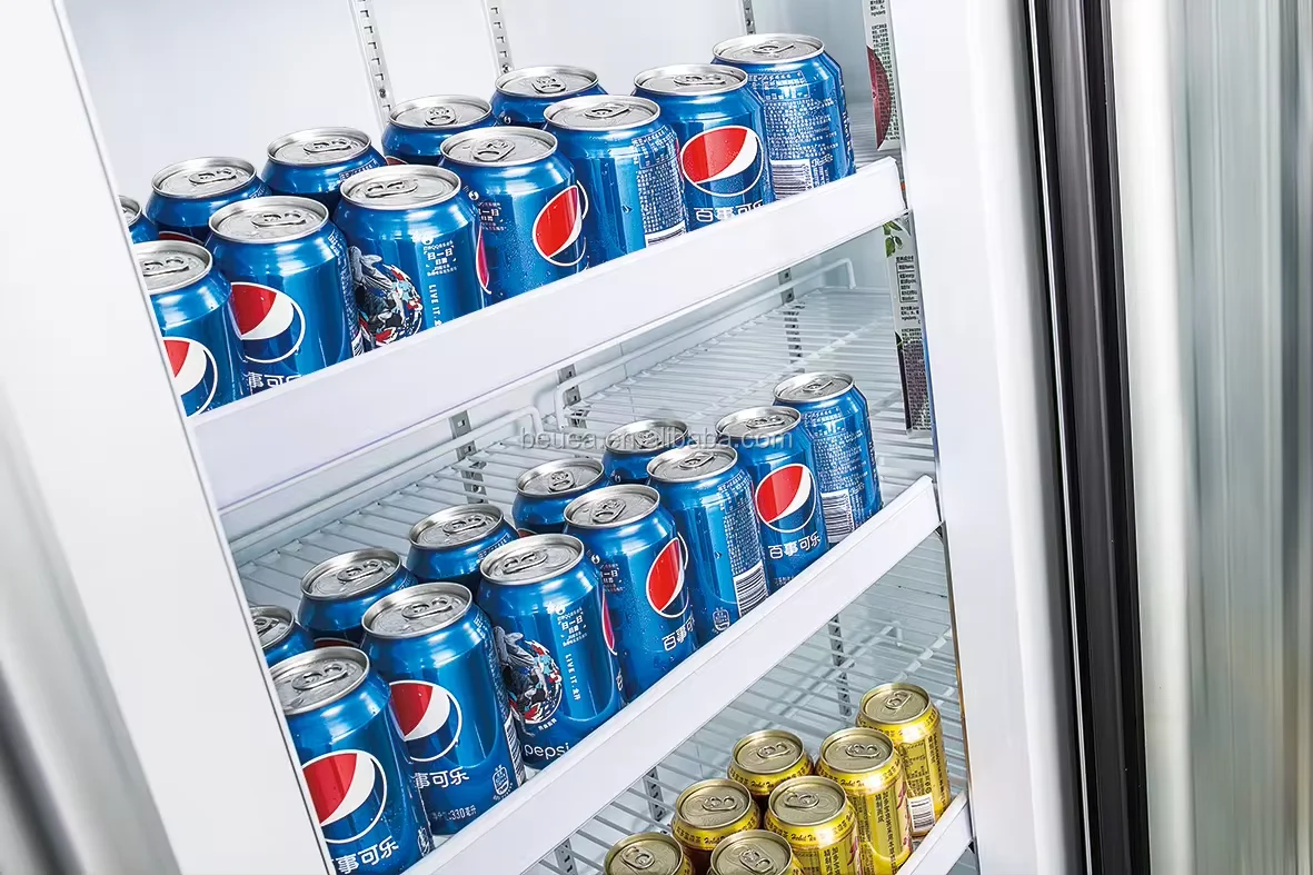Single door commercial stores supermarkets use vertical display freezers refrgierator beverage cooler