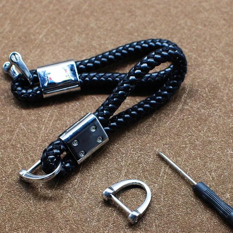 Universal car key Chain Leather Alloy car key ring for Lincoln Mazda Hyundai Fiat Cadillac Lexus Mitsubishi Buick Citroen