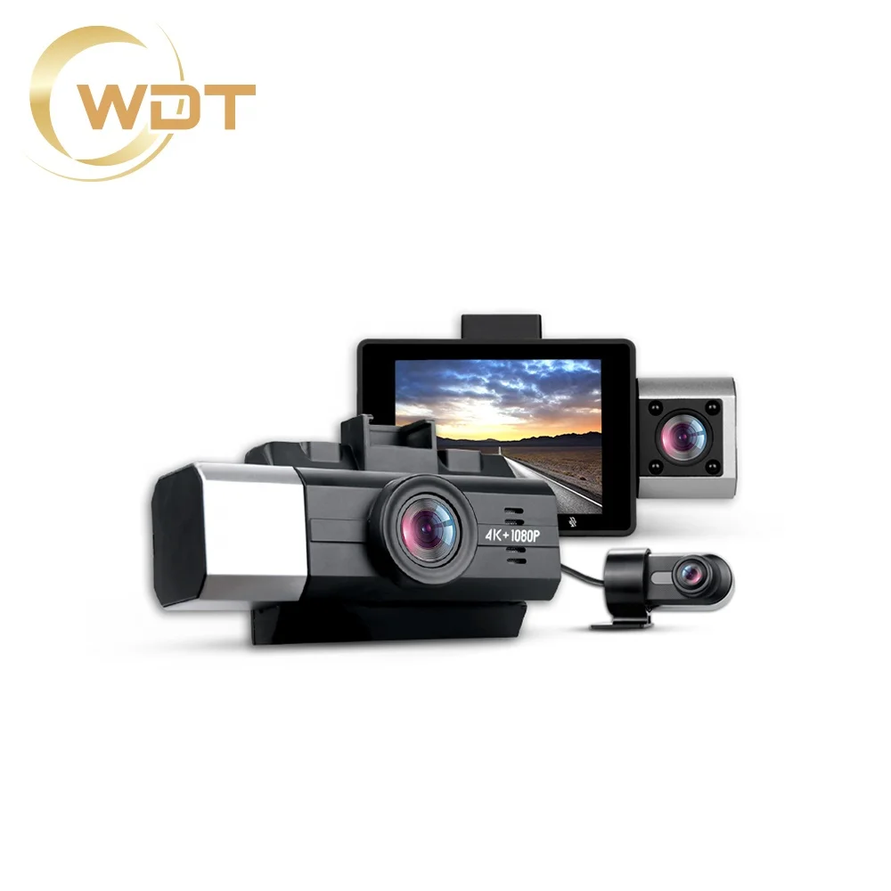 Лучшие продажи full HD 4K Wi-Fi gps Трекер 3 канала g-sensor 3840*2160P автомобильная Даш-камера видеорегистратор для автомобиля