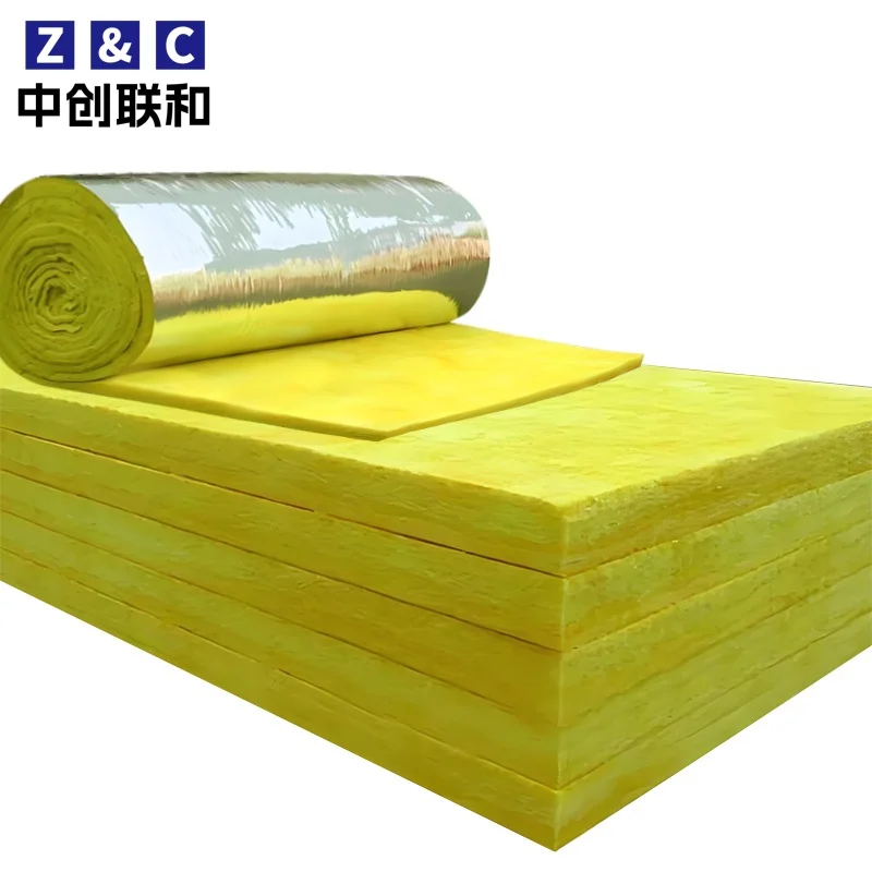 Good Quality 50mm Thickness 80kg m3 Aluminum Foil Glass Wool Insulation Board Soundproof Fiber Glass Wool Blanket