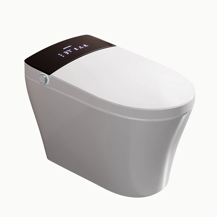 Ceramic floor mounted electrical smart toilet Siphon Flushing elongated automatic seat heating one piece intelligent toilet