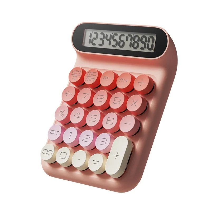 Mechanical Switch Calculator, Handheld for Daily and Basic Office Calculator ,10 Digit 10 Battery Customized Color Gift Box 1.5V