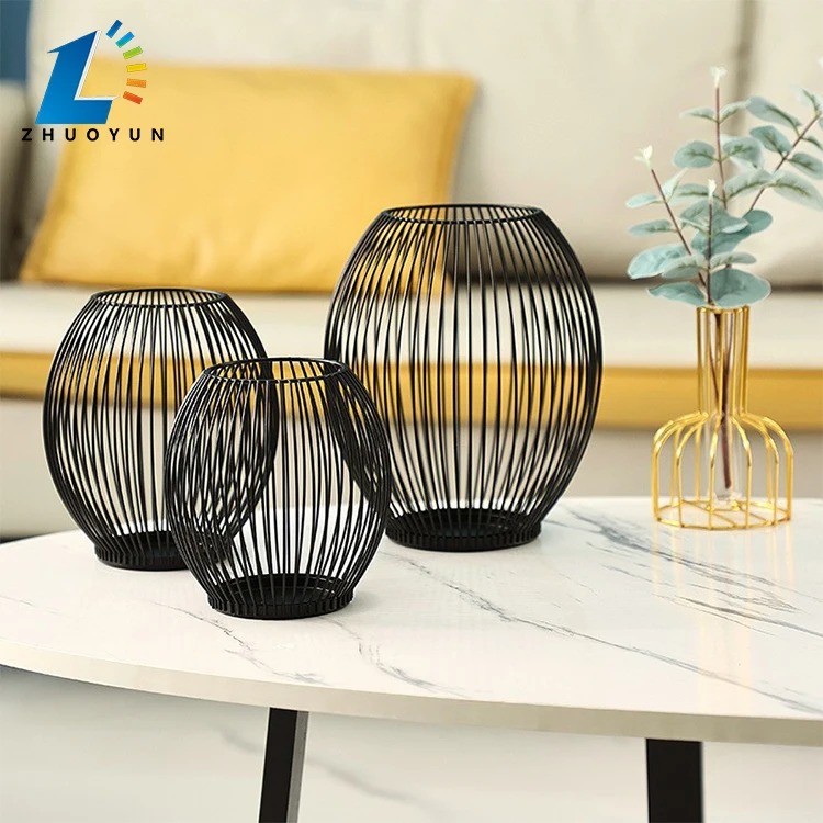 Zhuoyun Modern Gold Table Centerpiece Party Wedding Decoration Pillar Metal Candlestick Holder