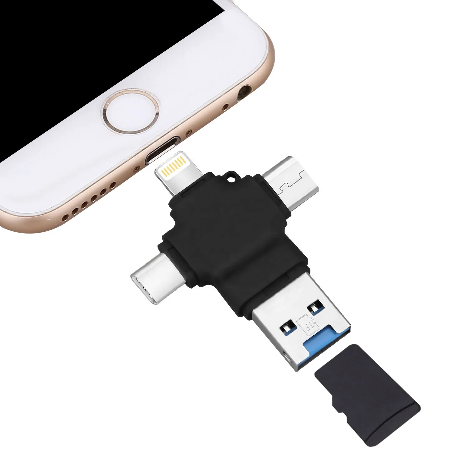  Usb-флеш-накопитель 4 в 1 с поддержкой otg и usb type-c на 64/128/256/512