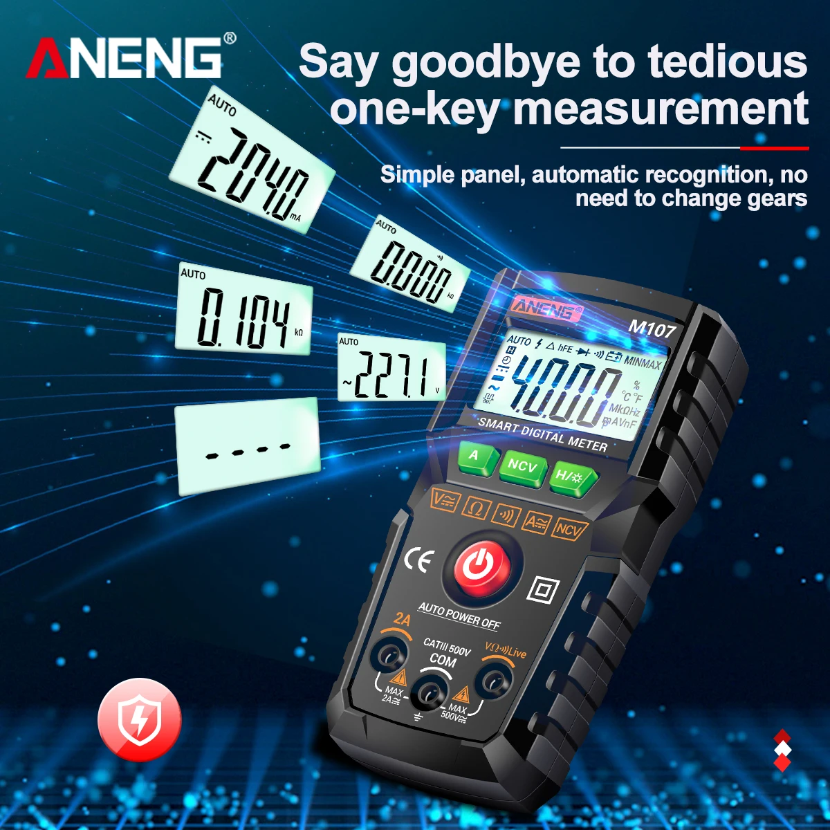 ANENG M107 Mini Digital Multimeter 4000 count Auto tester digital multimeter profesional testeur electrique multimetro test
