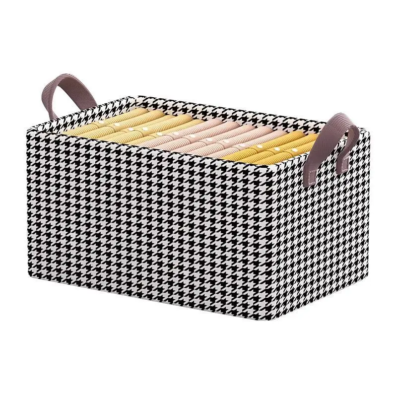 Fabric Foldable Clothes Storage Box Steel Frame Organizer Clothes Trousers Storage Wardrobe Clothes Box