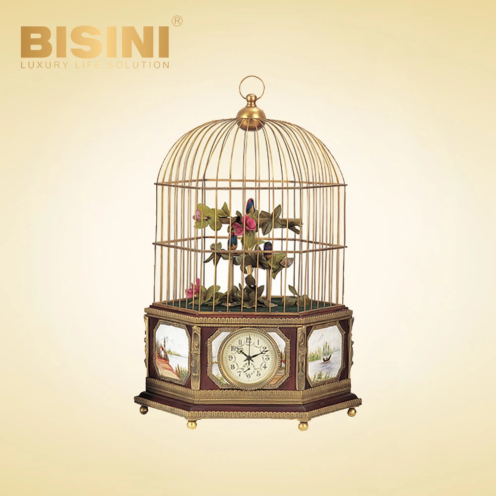 Pure copper creative Cuckoo clock mechanical clock living room solid wood household table clock