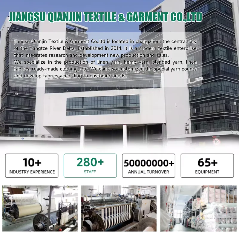 QIANJIN Manufactory Wholesale Sofa Upholstery Yarn Dyed Linen Look Fabric Linen Cotton Yarn Dyed Stripe