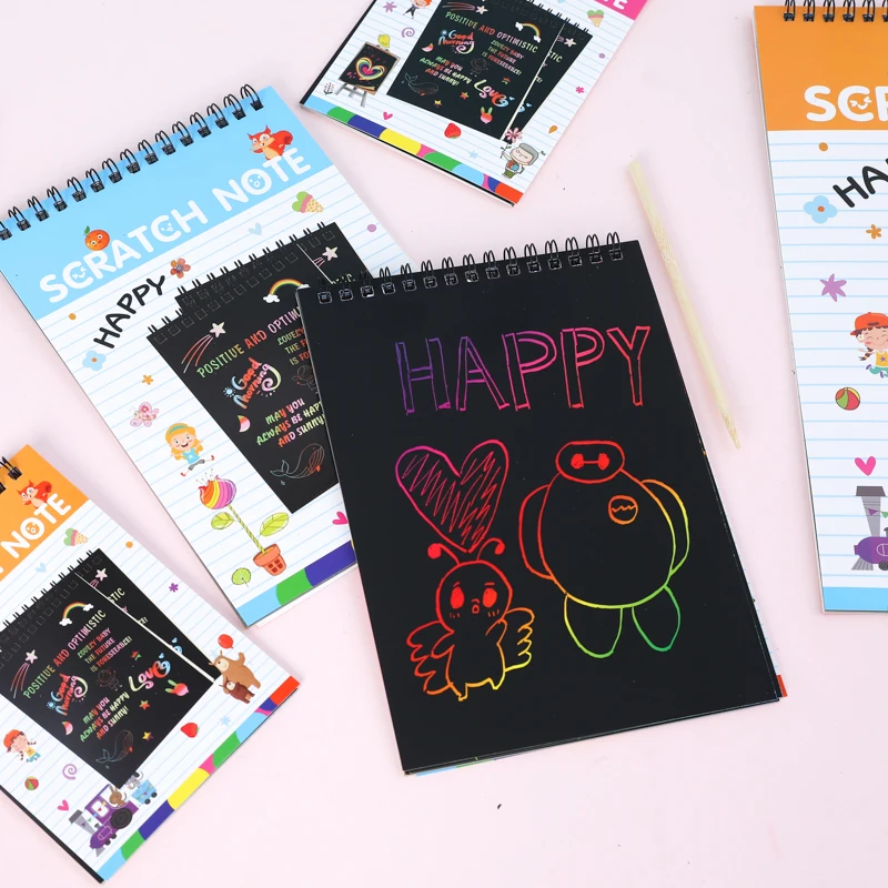 Colorful Scratch Note for Kids Rainbow Magic Scratch Drawing Books