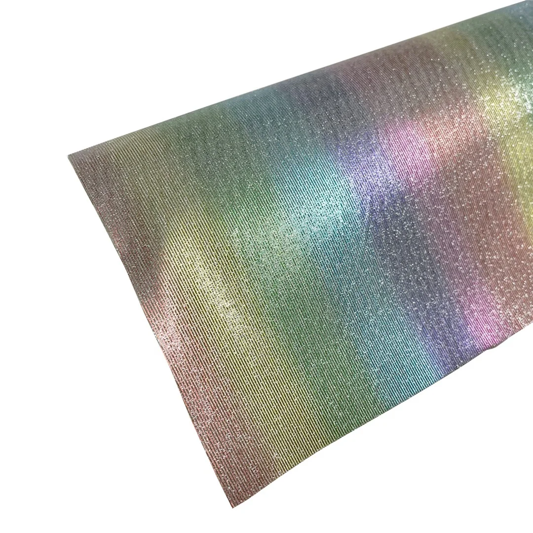Shiny Cinderella Metallic Gypsophila Colorful Cotton Fabric or microfiber Backing Artificial Leather TPU For Shoes And Bags