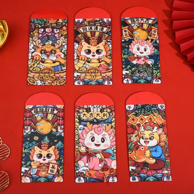 Creative Chinese New Year 2024 Product Luxury Money Envelope Traditional Red Envelope Drawer Red Packet