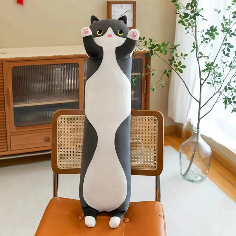 Soft Cat Big size Hugging Plush Pillow Cartoon Long Cat Kitten Legs Sleeping Companion Bolster stuffed animal Kids Plush Toy