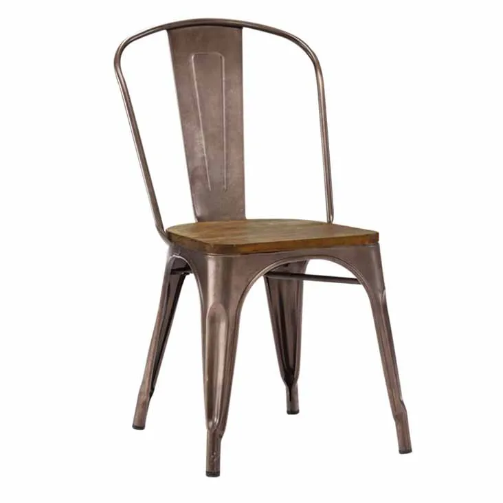 
Cheap French Restaurant Cafe Industrial Bistro Cafe Hotel Use Stackable Dining Tolix Metal Chairs 