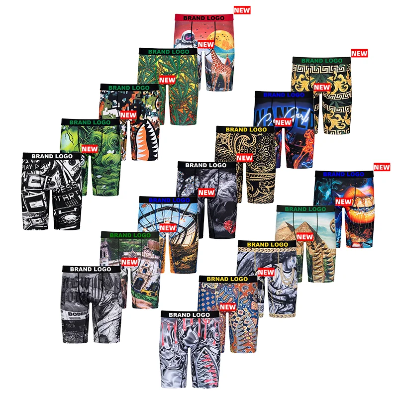 Custom Logo Jacquard Waistband Ethikaed Men Boxer Shorts Printed Patterns Graphic Shark Wholesale Ethikaes Underwear
