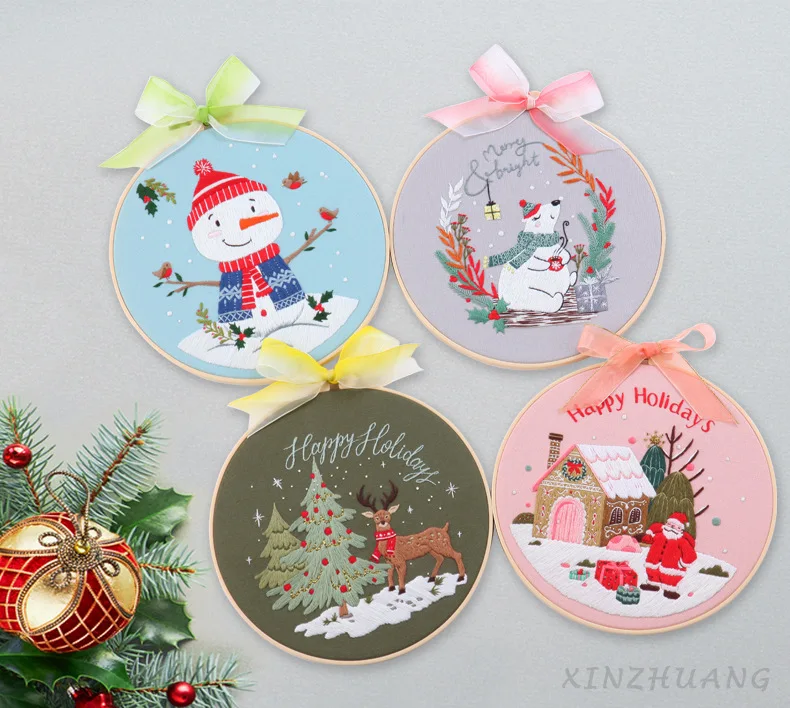 Christmas Embroidery New Embroidery Diy Material Kits Cross Stitch Material Kits