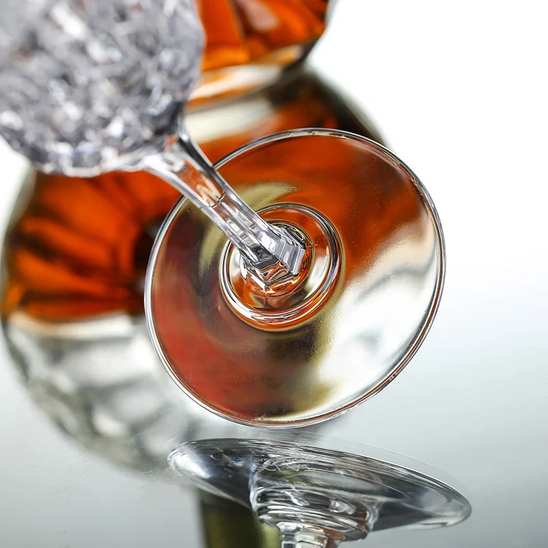 Elegant Diamond Wine Goblet Glass Wine Goblet Diamond Vintage Diamond Cut Glass Crystal Water Goblet Wine Glass