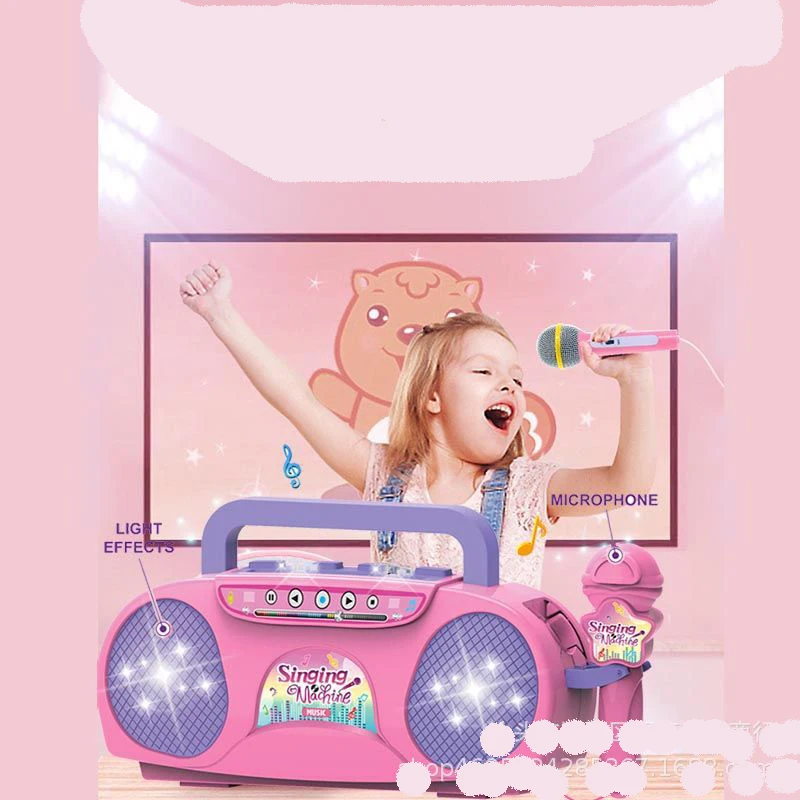 Musical instrument super rocking star girls microphone toys kids singing machine microphone
