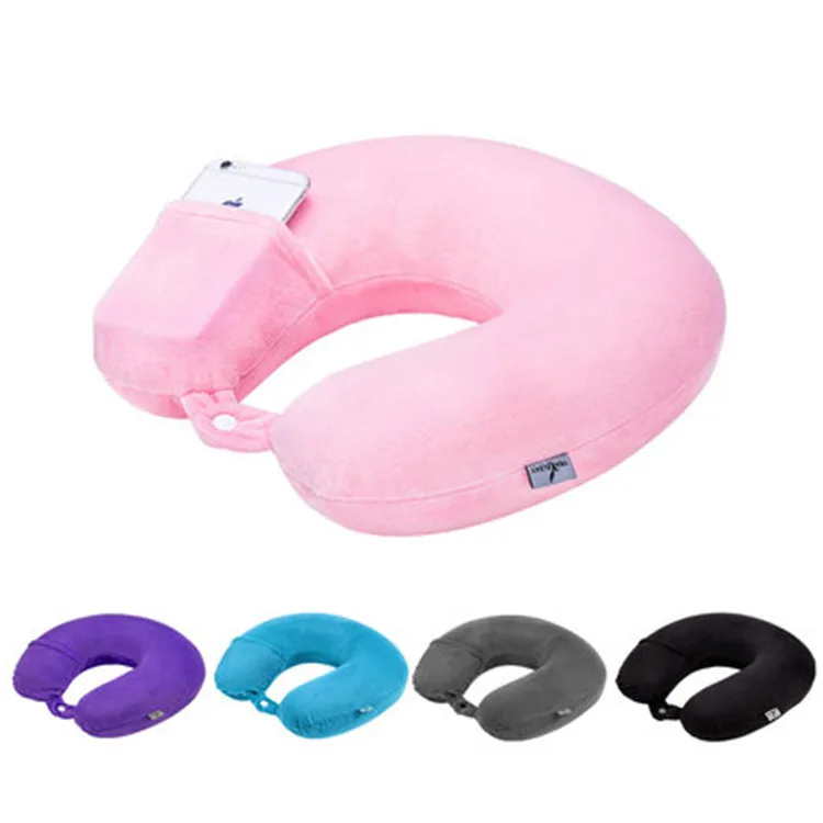 Adult Cozy Soft Velvet Fabric Hygroscopic 100% Pure Memory Foam Neck Pillow