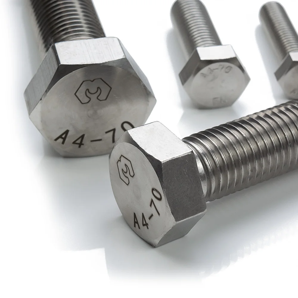 Clearance Sale M18*130 Hex Bolt DIN933 Stainless Steel SS316L a4-70 Full Thread BOLT In Stock Big Bolt