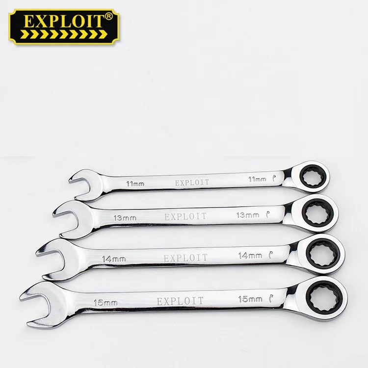 Heavy Duty Multi Hand Ratcheting Tool Portable Universal 13PCS Fixed Head Combination Ratchet Spanner Wrench Set With Box