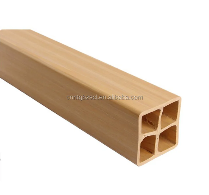 Hot Sale WPC PVC Plastic Composite interior column Timber Tubes Partition Wall panel Decoration 75*50mm