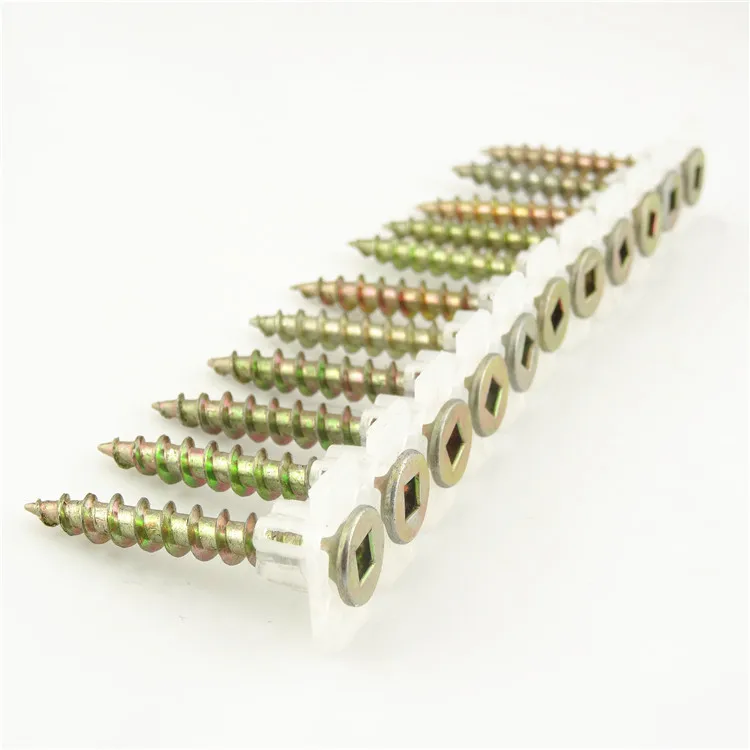Carbon Steel Bugle Head Collated Screw Furniture Screw Drywall Screw With Plastic Strip Chain Belt