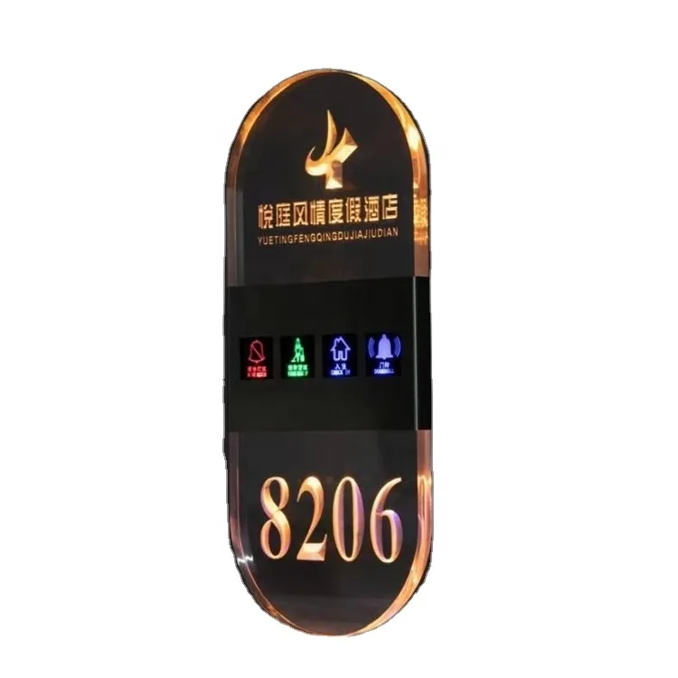 Intelligent electronic hotel door plate customized KTV light LED display touch hotel door number hotel room number plates