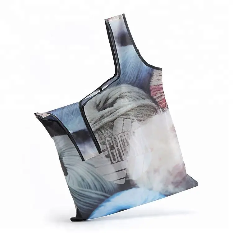 Wholesale Grocery 100% Polyester Nylon Tote Shopping Bag