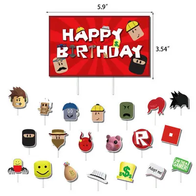 Amazon Горячая продажа Roblox игра тематическая вечеринка на день рождения украшение с днем баннер латексный шар блестками