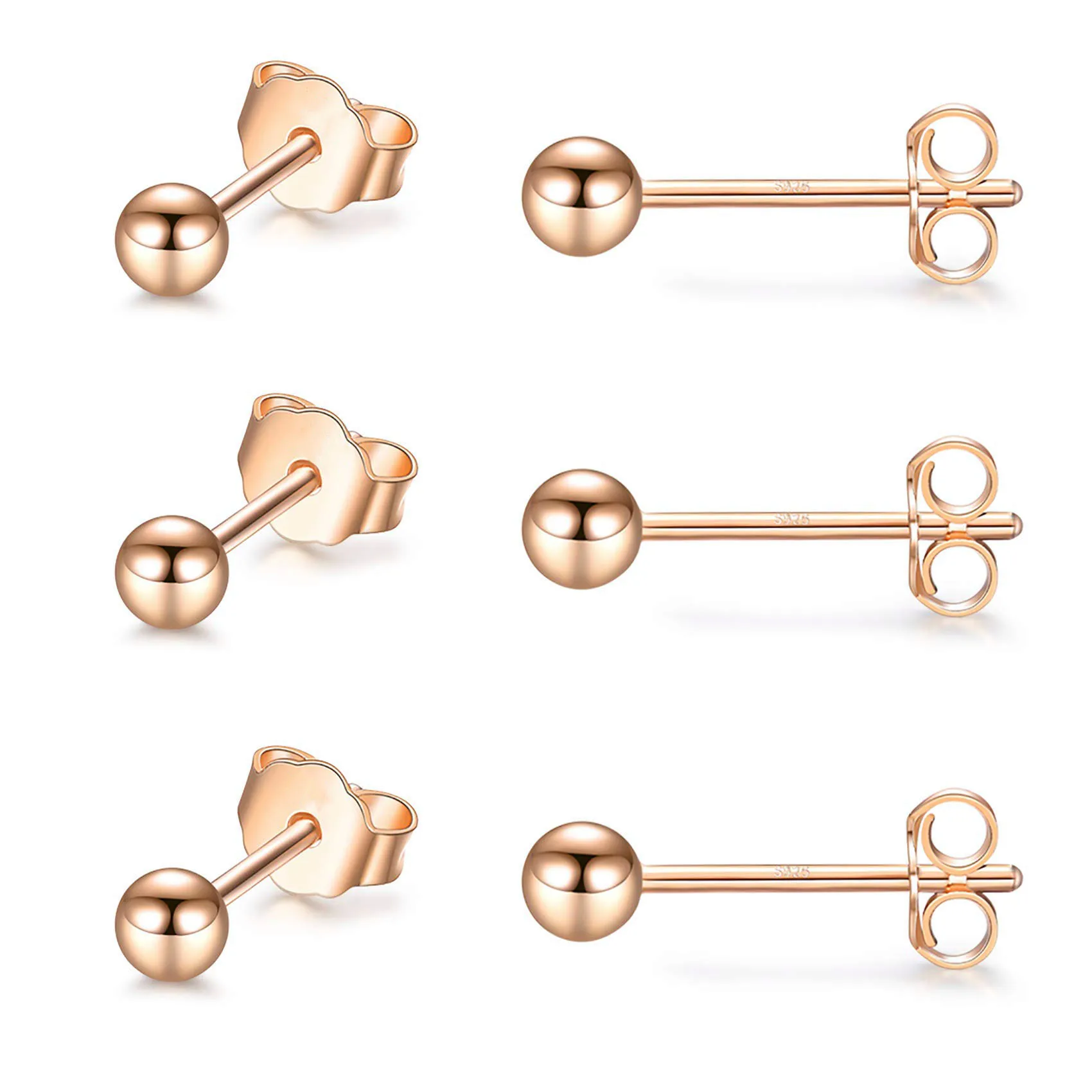 
Stainless Steel Tiny Ball Round Dot Earrings for Girls Women Men 