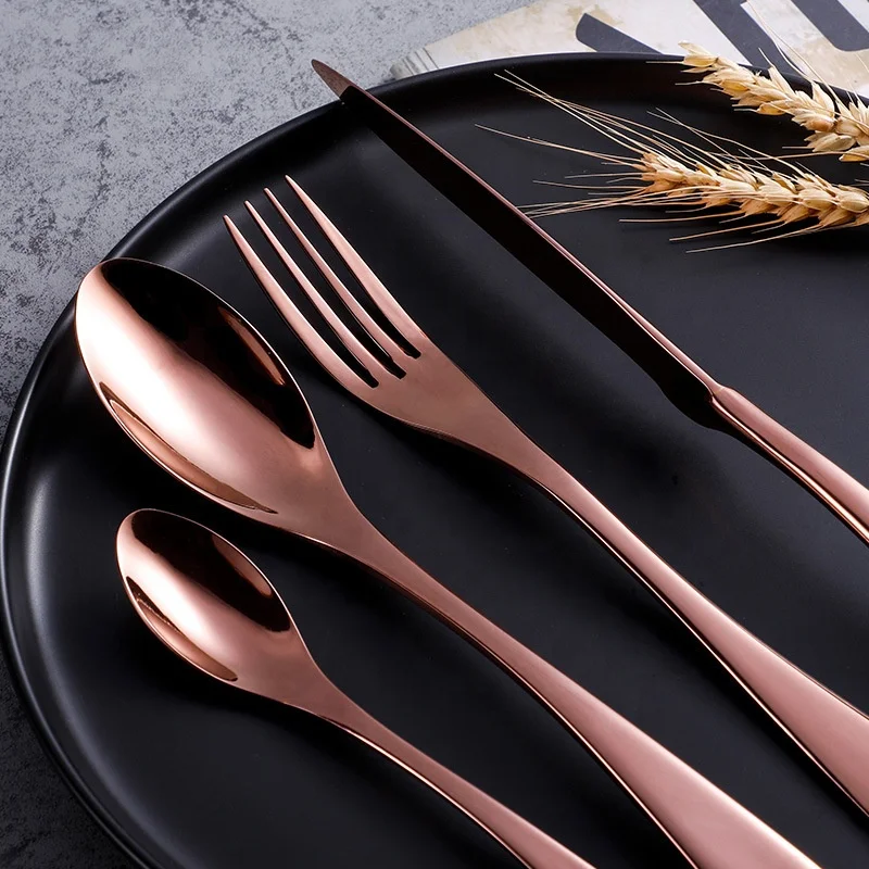 
Restaurant Reusable Rose Gold Royal Stainless Steel High Quality Wholesale Cutlery 